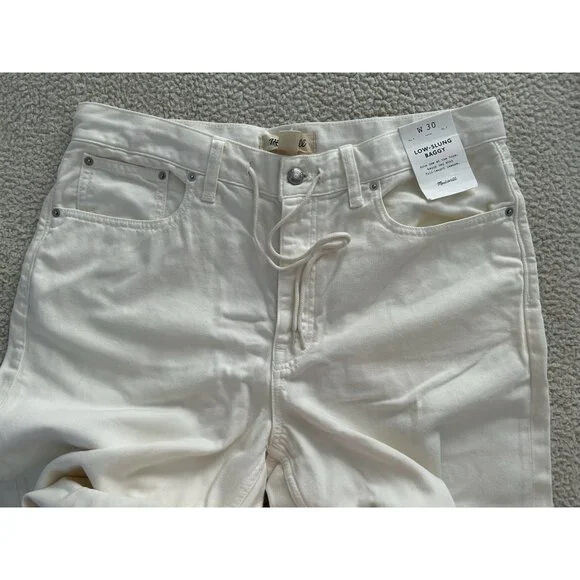 Madewell Low-Slung Baggy Jean: Airy Denim Edition Vintage Canvas Women's Sz 30 - Picture 9 of 16